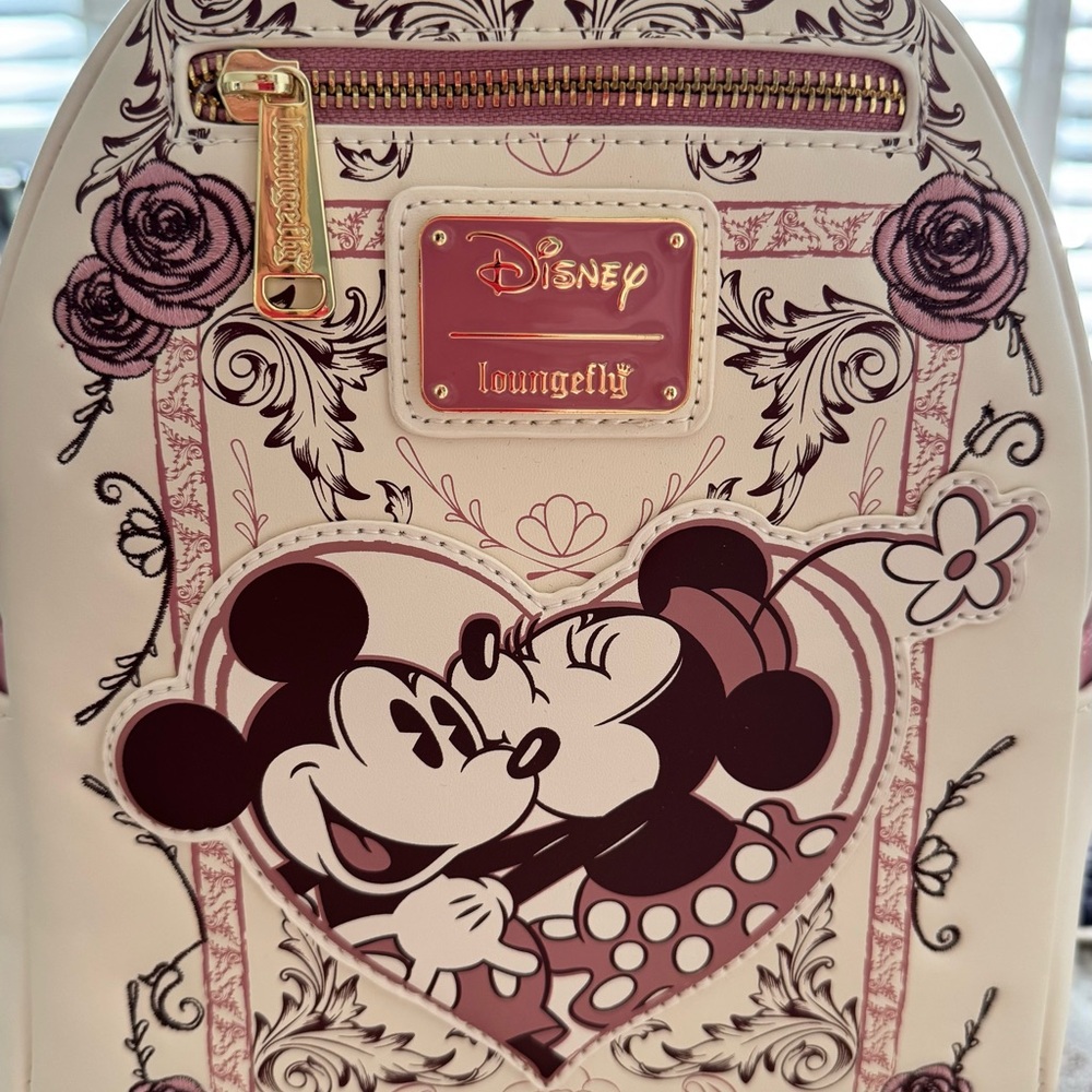 Loungefly White and Pink Romantic Backpack